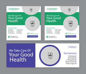 Healthcare social media post design bundle. Medical healthcare web banner template. Your health is our priority flyer design template

