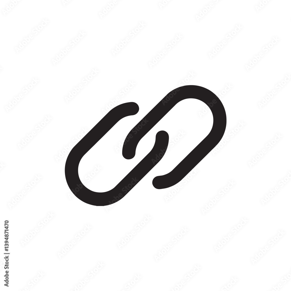 Poster chain link icon for hyperlink connection vector