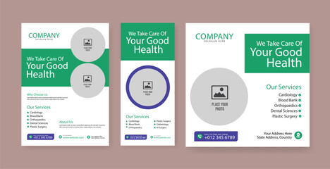 medical healthcare service suitable for social media post feed square design for hospital clinic doctor and dentist business marketing ads banner template
