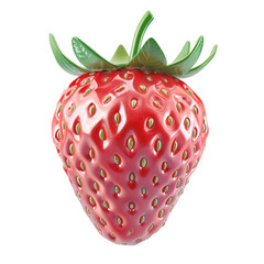 Strawberry Icon Isolated – Fresh Red Fruit Clipart on Transparent Background
