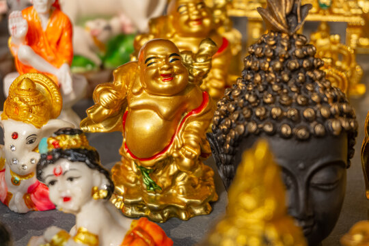 Kubera or Kuvera or Kuber or Kuberan doll - Vibrant & colorfull small & tiny handmade traditional goddesses statue or toys for car dashboard decor & home decor & table decor & pooja room decor dolls.	