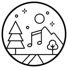 Outdoor-music white Background Vector Art, Icons, and Graphics for digital Download
