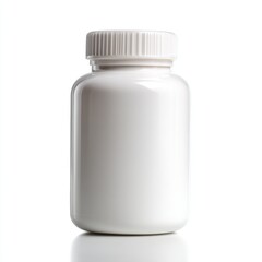 Isolated white plastic bottle with cap isolated on white background