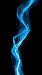 Obraz premium Blue smoke trail against black background - abstract, ethereal, flowing energy