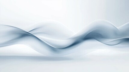 Abstract white and gray flowing wave pattern on light background