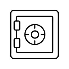 Safe box vector icon for security and savings concept financial safety deposit strongbox secure storage money