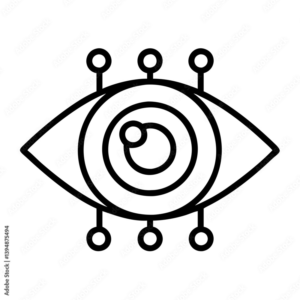 Poster cyber eye technology vision artificial intelligence ai futuristic tech security system concept vecto