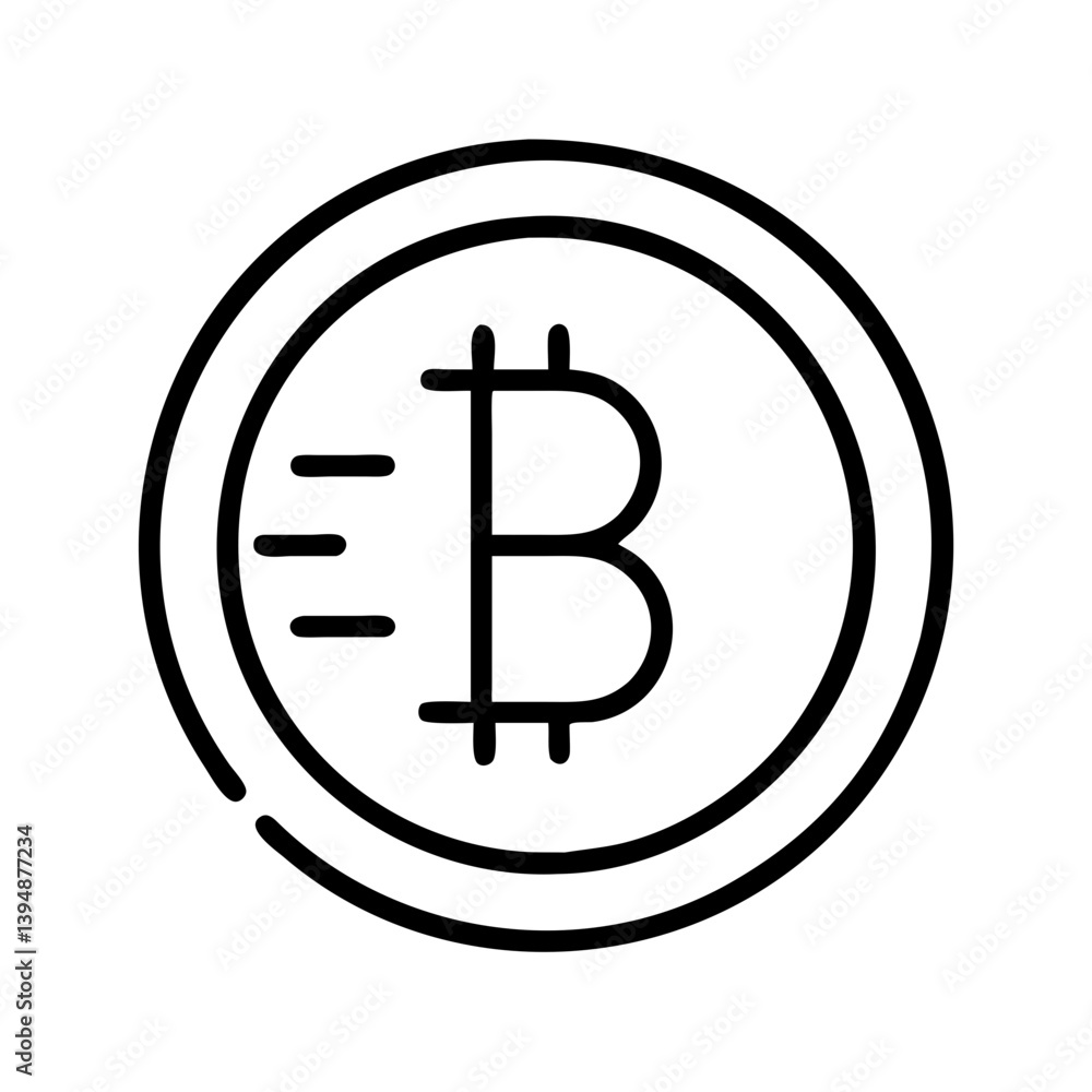Aufkleber bitcoin cryptocurrency digital decentralized finance blockchain technology icon vector design