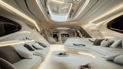 Modern Spaceship Interior with Innovative and Sleek Design