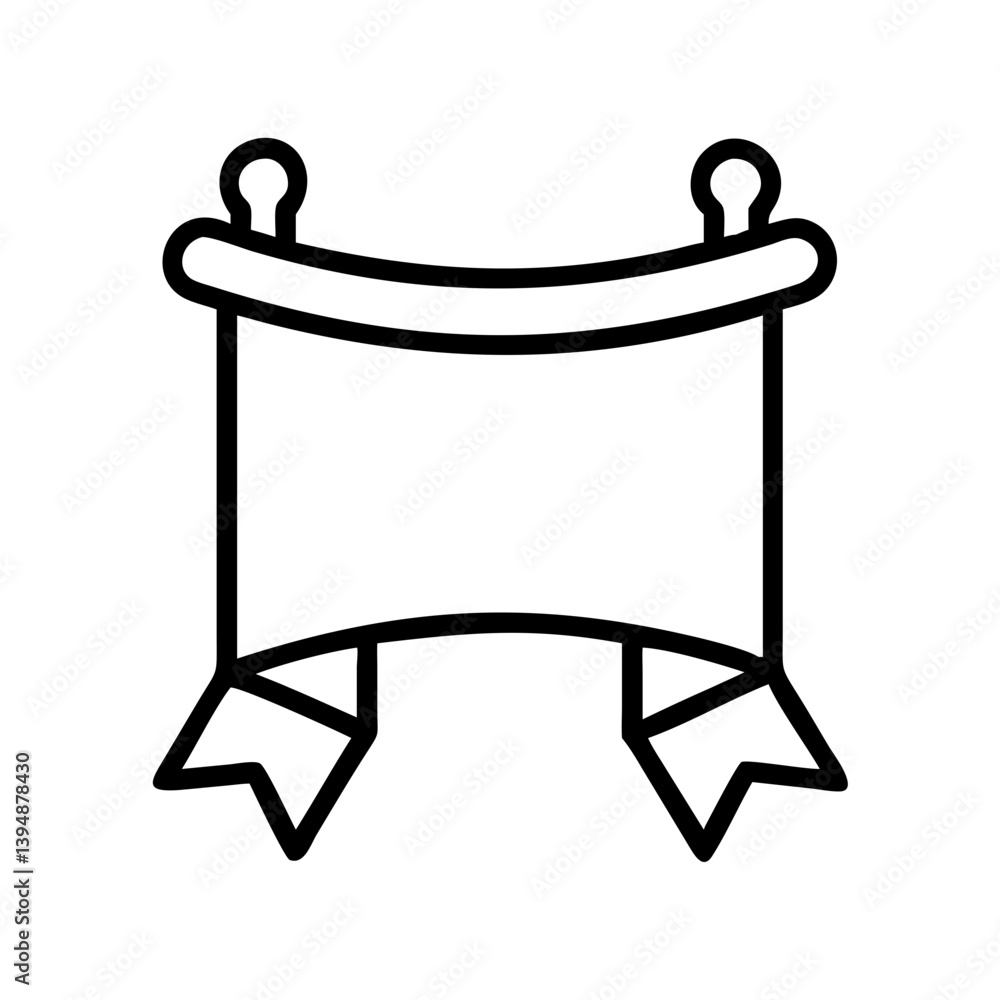 Poster downloadable vector graphic of a decorative scroll banner design element for creative projects onlin