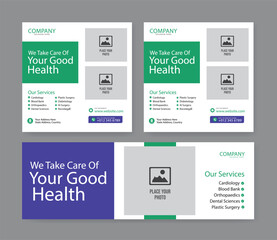 Medical healthcare and web banner template. promotion banner design for live business workshop. video cover for doctor. Dental clinic social media health service vector layout