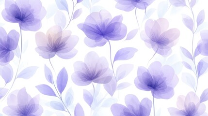 Obraz premium Seamless watercolor floral pattern, elegant design for fabric, wallpaper, and more