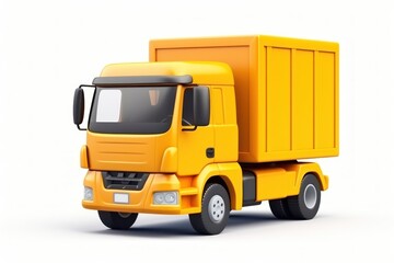 Fototapeta premium Cargo-truck vehicle white background transportation.