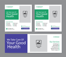 Medical healthcare and web banner template. promotion banner design for live business workshop. video cover for doctor. Dental clinic social media health service vector layout