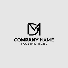 Modern MD DM Monogram Logo in Minimalist Geometric Design