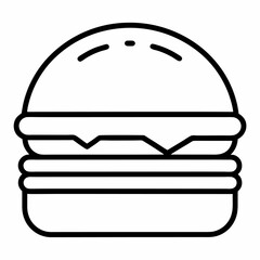 Burger outline icon on white background