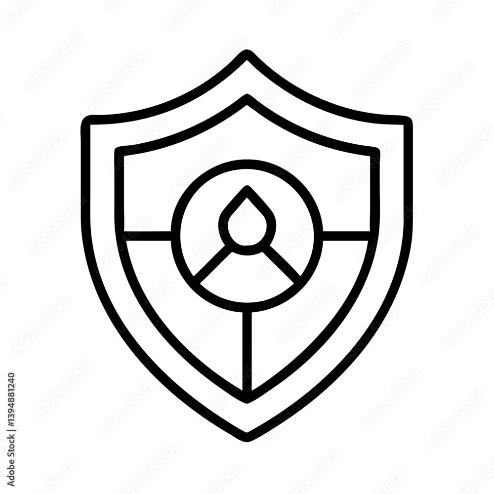 Poster shield protection security vector icon for antivirus software and data privacy and cyber security de