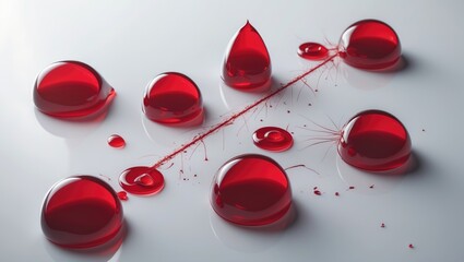 Drops of crimson on a pale canvas.