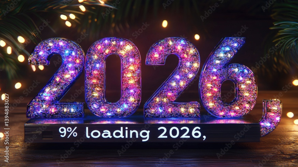 Poster tech-inspired loading bar concept reading 