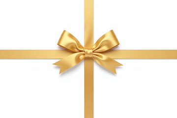 gold ribbon with a bow on it