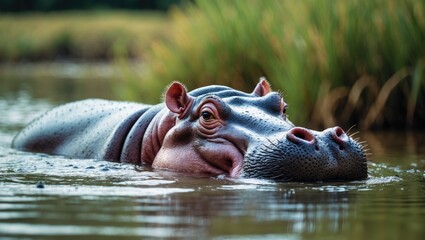 Fototapeta premium N.P. Habitat of Hippos