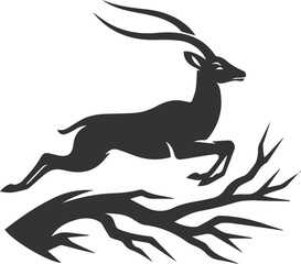 Black silhouette of a antelope