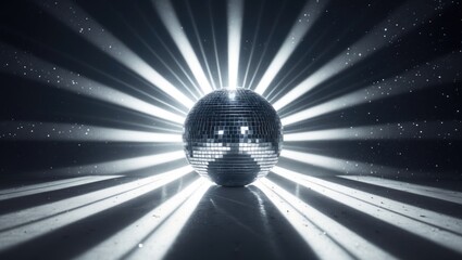 Disco Ball Glowing Vividly with Streamers of Light