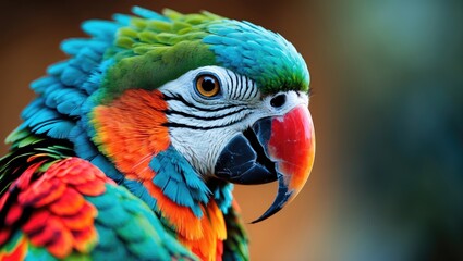 Obraz premium Detailed shot of a colorful parrot