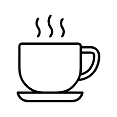 Hot coffee cup vector illustration with steam for cafe menu and morning beverage designs and coffee break art