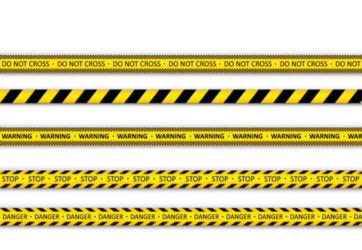 png caution tape warning yellow danger line black stripes board signs graphic background security ribbon hazard police lane attention safety barrier crime barricade quarantine design risk icon isolate