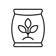 Fertilizer bag icon vector illustration, agriculture and farming concept, plant food and soil enrichment