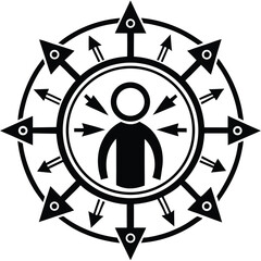 Person Under Pressure Surrounded By Arrows Symbolizing Influence And External Forces Aiming To Impact Individual Decisions And Autonomy
