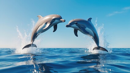 Dolphins appear in the photograph. The most intriguing moments.