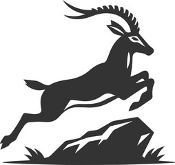 Black silhouette of a antelope