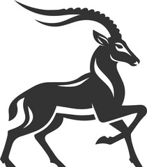 Black silhouette of a antelope