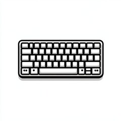 Gaming keyboard icon in line art style showcasing a minimalist design for tech enthusiasts