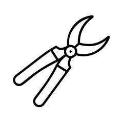 Garden pruner vector icon illustration for gardening tools and equipment for landscaping projects