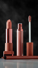 Cosmetic set, lipstick and lip pen, lipgloss