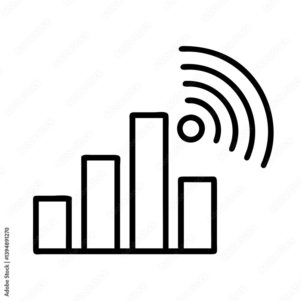 Poster wifi signal strength bars icon vector illustration for wireless connection indicator and internet ac