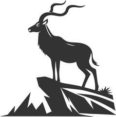 Black silhouette of a antelope