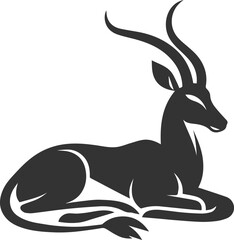 Black silhouette of a antelope