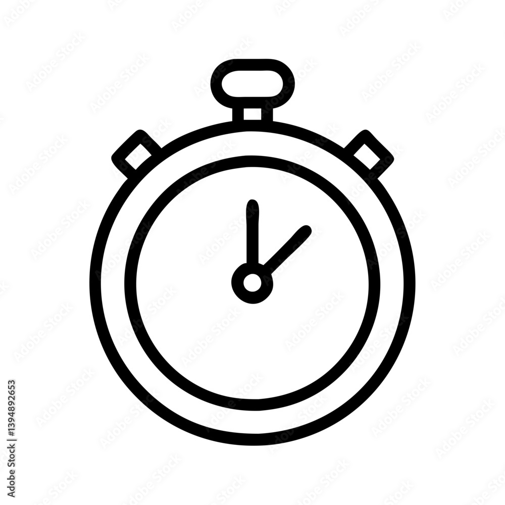Aufkleber outline stopwatch icon vector illustration for time management and productivity tracking and efficie