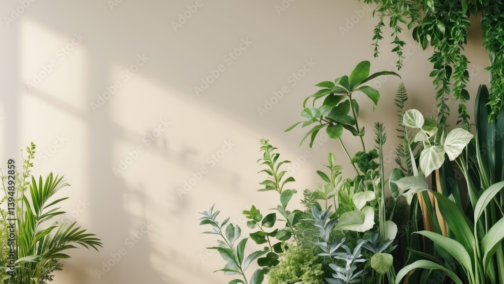 Aufkleber simple botanical backdrop featuring ample copy space.