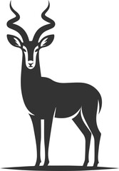 Black silhouette of a antelope