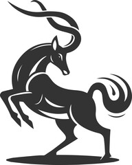 Black silhouette of a antelope