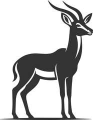 Black silhouette of a antelope