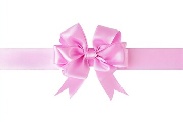 Pink satin ribbon bow on white background (1)