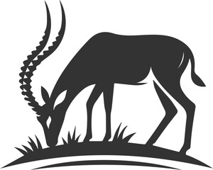 Black silhouette of a antelope