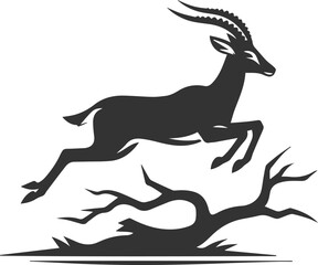 Black silhouette of a antelope
