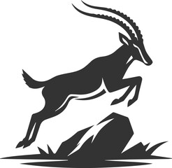 Black silhouette of a antelope